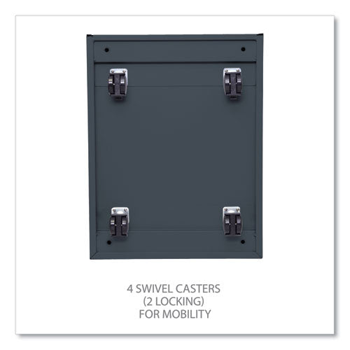 Image of Alera® File Pedestal With Full-Length Pull, Left Or Right, 2 Legal/letter-Size File Drawers, Charcoal, 14.96" X 19.29" X 27.75"