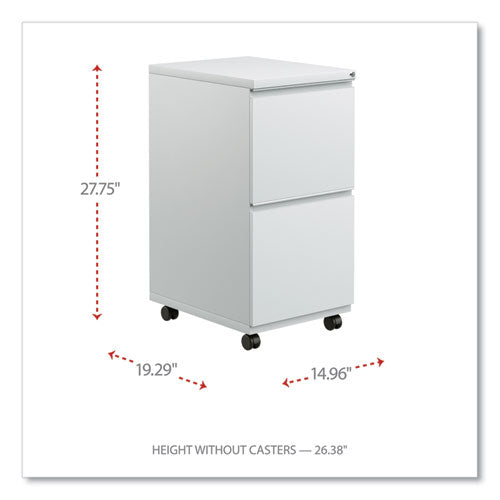 Image of Alera® File Pedestal With Full-Length Pull, Left Or Right, 2 Legal/letter-Size File Drawers, Light Gray, 14.96" X 19.29" X 27.75"