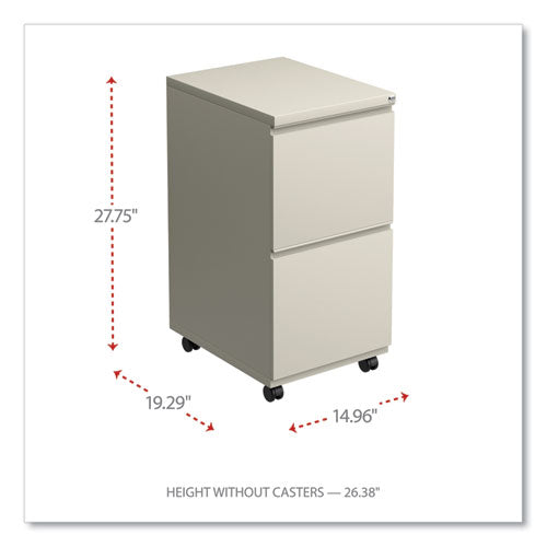 Image of Alera® File Pedestal With Full-Length Pull, Left Or Right, 2 Legal/letter-Size File Drawers, Putty, 14.96" X 19.29" X 27.75"