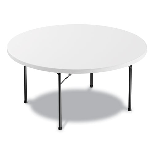 Image of Alera® Round Plastic Folding Table, 60" Diameter x 29.25h, White