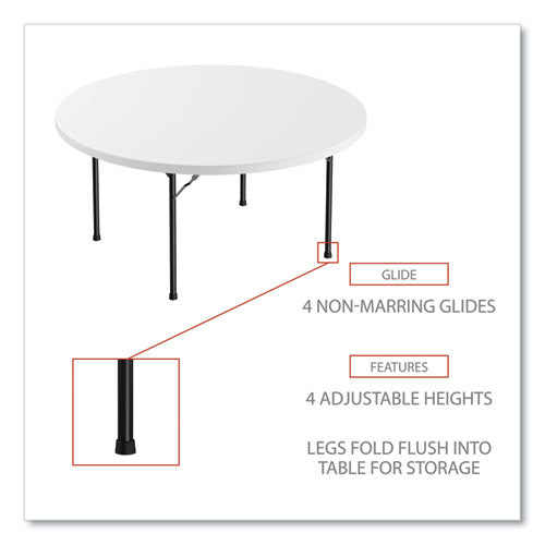 Image of Alera® Round Plastic Folding Table, 60" Diameter x 29.25h, White