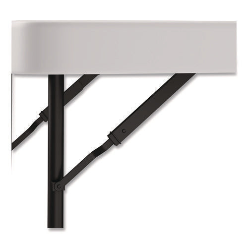 Image of Alera® Fold in Half Plastic Folding Table, Rectangular, 72w x 29.63d x 29.25 to 37.13h, White