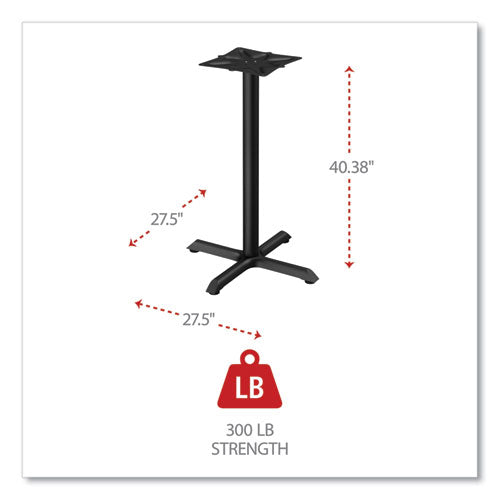 Image of Alera® Alera Hospitality Series Single-Column Bases, 27.5" Diameter x 40.38"h, 300 lb Cap, Steel, Black