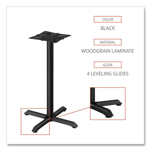 Image of Alera® Alera Hospitality Series Single-Column Bases, 27.5" Diameter x 40.38"h, 300 lb Cap, Steel, Black