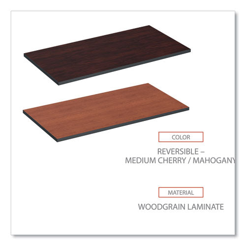Image of Alera® Reversible Laminate Table Top, Rectangular, 47.63 X 23.63, Medium Cherry/mahogany