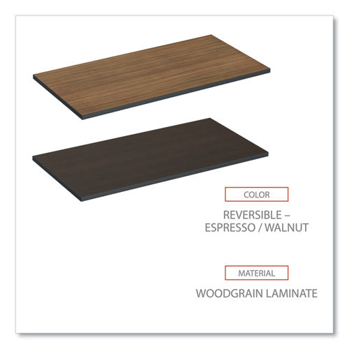 Image of Alera® Reversible Laminate Table Top, Rectangular, 47.63w X 23.63d, Espresso/walnut