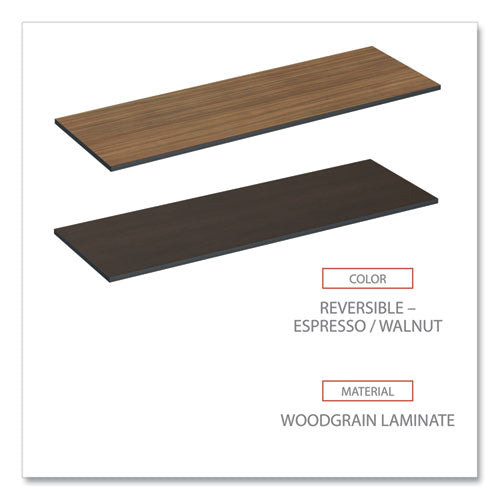 Image of Alera® Reversible Laminate Table Top, Rectangular, 71.5w X 23.63d, Espresso/walnut