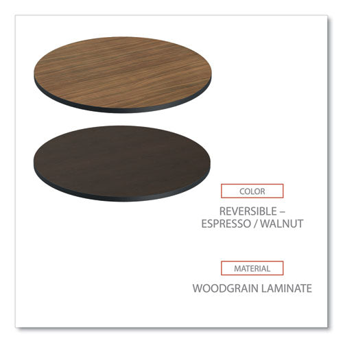 Image of Alera® Reversible Laminate Table Top, Round, 35.5" Diameter, Espresso/Walnut