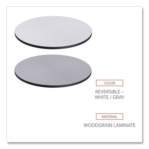 Image of Alera® Reversible Laminate Table Top, Round, 35.5" Diameter, White/Gray
