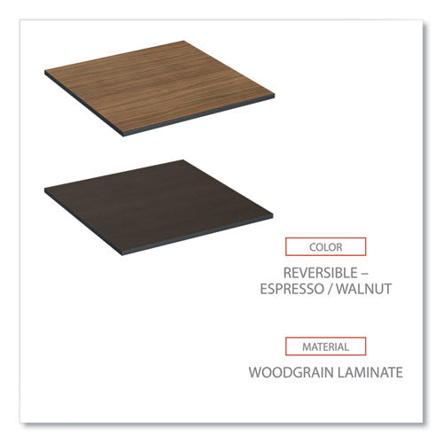 Image of Alera® Reversible Laminate Table Top, Square, 35.38w X 35.38d, Espresso/walnut