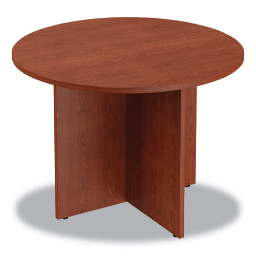 Image of Alera® Alera Valencia Round Conference Table with Legs, 42" Diameter x 29.5h, Medium Cherry