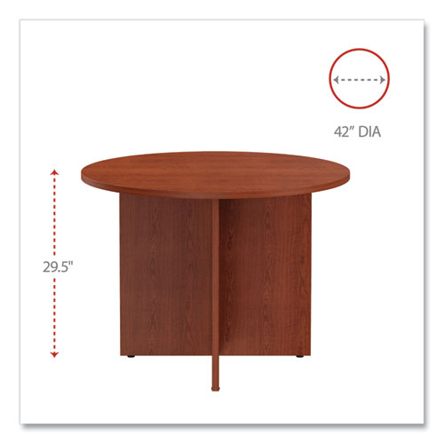 Image of Alera® Alera Valencia Round Conference Table with Legs, 42" Diameter x 29.5h, Medium Cherry