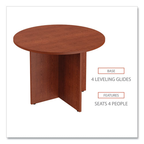 Image of Alera® Alera Valencia Round Conference Table with Legs, 42" Diameter x 29.5h, Medium Cherry