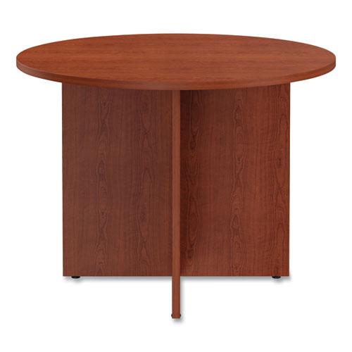 Image of Alera® Alera Valencia Round Conference Table with Legs, 42" Diameter x 29.5h, Medium Cherry