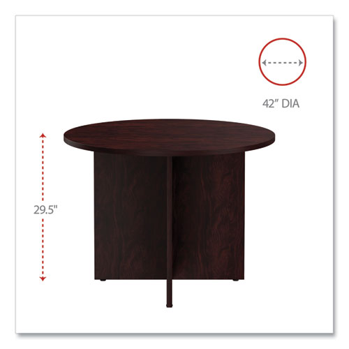 Image of Alera® Alera Valencia Round Conference Table with Legs, 42" Diameter x 29.5h, Mahogany