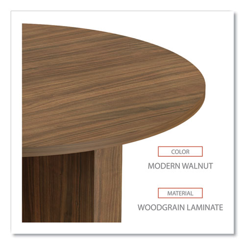 Image of Alera® Alera Valencia Round Conference Table with Legs, 42" Diameter x 29.5h, Modern Walnut