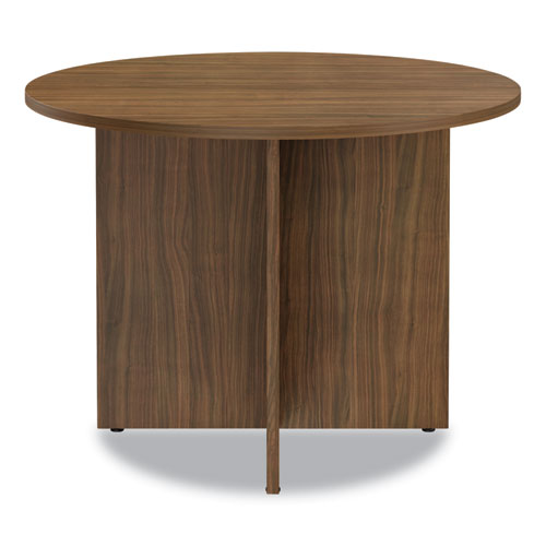Image of Alera® Alera Valencia Round Conference Table with Legs, 42" Diameter x 29.5h, Modern Walnut