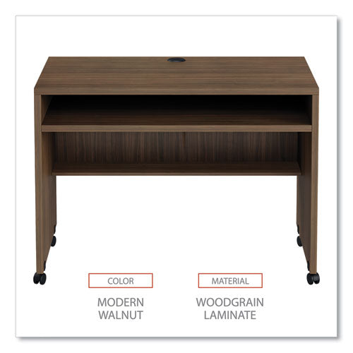Image of Alera® Alera Valencia Series Mobile Workstation Desk, 41.38" X 23.63" X 30", Modern Walnut