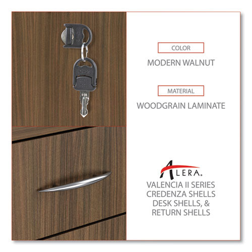 Image of Alera® Alera Valencia Series Mobile Pedestal File, Left/right, 3-Drawer: Box/box/file, Legal/letter, Walnut, 15.88 X 20.5 X 28.38