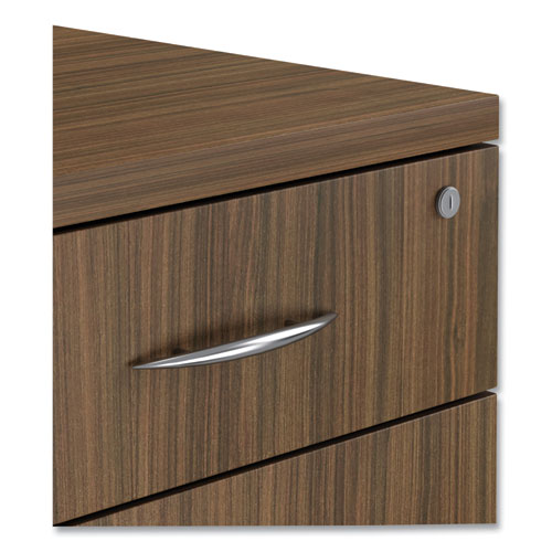 Image of Alera® Alera Valencia Series Mobile Pedestal File, Left/right, 3-Drawer: Box/box/file, Legal/letter, Walnut, 15.88 X 20.5 X 28.38