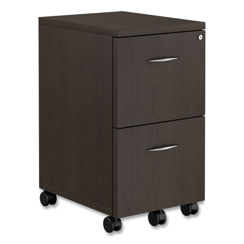 Image of Alera® Alera Valencia Series Mobile Pedestal, Left Or Right, 2 Legal/letter-Size File Drawers, Espresso, 15.38" X 20" X 26.63"