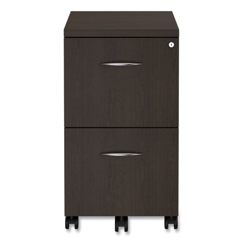 Image of Alera® Alera Valencia Series Mobile Pedestal, Left Or Right, 2 Legal/letter-Size File Drawers, Espresso, 15.38" X 20" X 26.63"