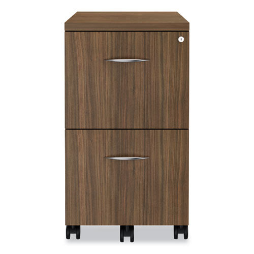Image of Alera® Alera Valencia Series Mobile Pedestal, Left Or Right, 2 Legal/letter-Size File Drawers, Modern Walnut, 15.38" X 20" X 26.63"