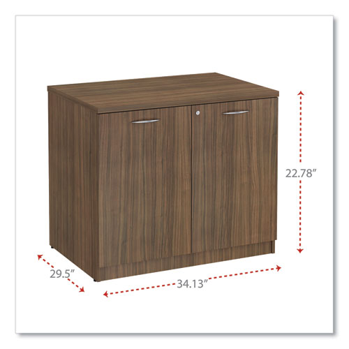 Image of Alera® Alera Valencia Series Storage Cabinet, 34.3w x 22.78d x 29.5h, Modern Walnut