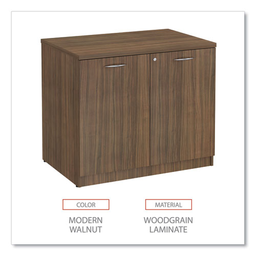 Image of Alera® Alera Valencia Series Storage Cabinet, 34.3w x 22.78d x 29.5h, Modern Walnut
