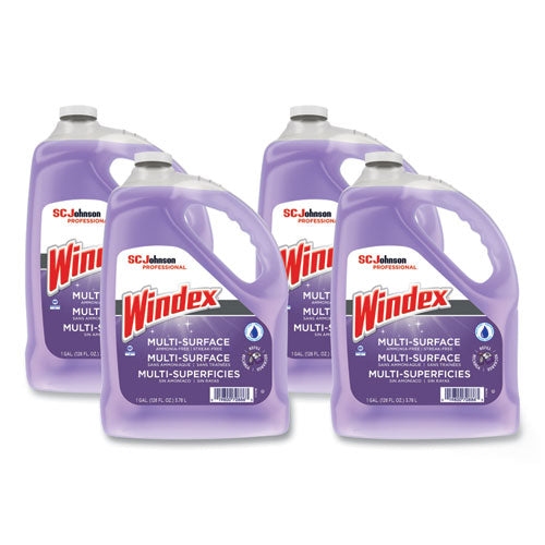 Image of Windex® Non-Ammoniated Glass/multi Surface Cleaner, Pleasant Scent, 128 Oz Bottle, 4/ct