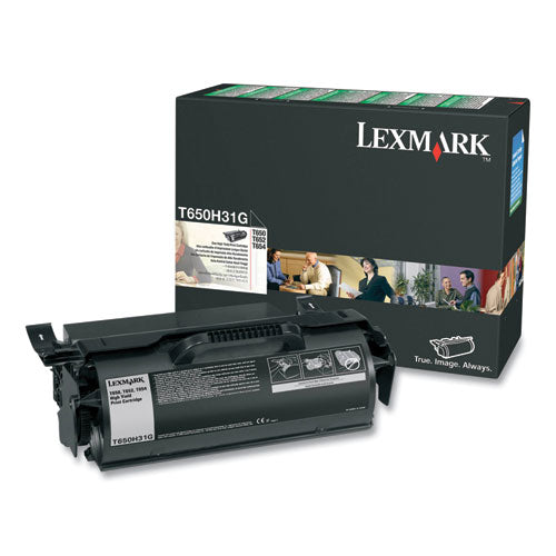 Image of Lexmark T650h31g High-Yield Toner, 21,000 Page-Yield, Black