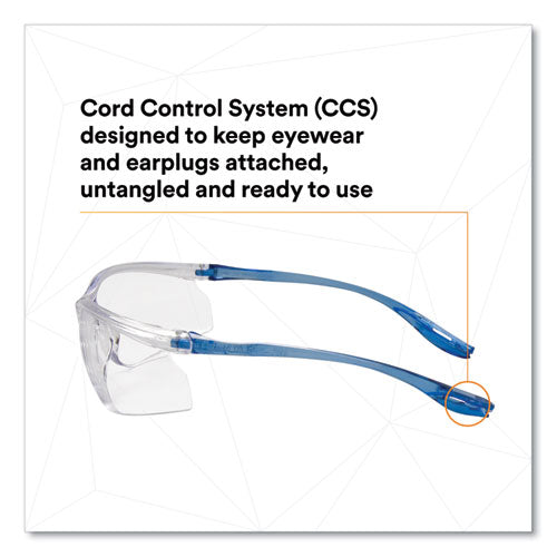 Image of 3M Virtua Sport CCS Protective Eyewear, Blue Plastic Frame, Clear Polycarbonate Lens