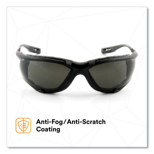 Image of 3M Virtua CCS Protective Eyewear with Foam Gasket, Black/Gray Plastic Frame, Gray Polycarbonate Lens