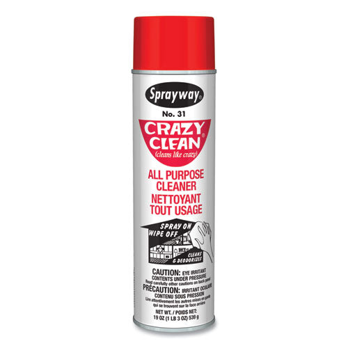 Image of Sprayway® Crazy Clean All Purpose Cleaner, Floral Scent, 19 oz Aerosol Spray, Dozen
