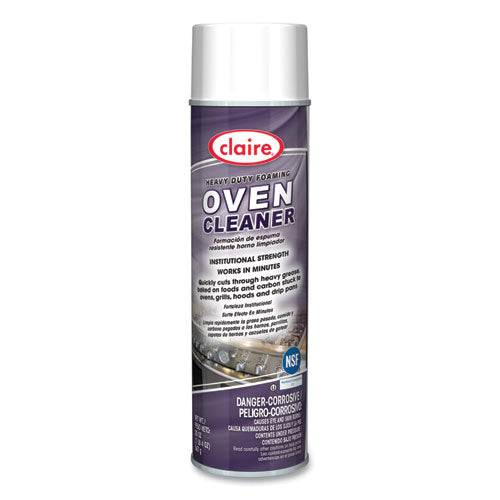 Image of Claire® Heavy Duty Foaming Oven Cleaner, 20 oz Aerosol Spray, 12/Carton