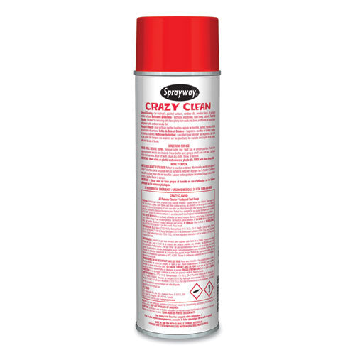 Image of Sprayway® Crazy Clean All Purpose Cleaner, Floral Scent, 19 oz Aerosol Spray, Dozen