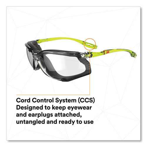 Image of 3M Solus CCS Series Protective Eyewear, Green Plastic Frame, Clear Polycarbonate Lens