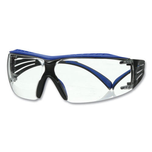 Image of 3M SecureFit Protective Eyewear, 200 Series, Blue/Gray Plastic Frame, Clear Polycarbonate Lens