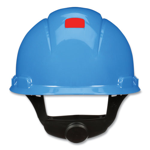 Image of 3M SecureFit H-Series Hard Hats, H-700 Cap with UV Indicator, 4-Point Pressure Diffusion Ratchet Suspension, Blue