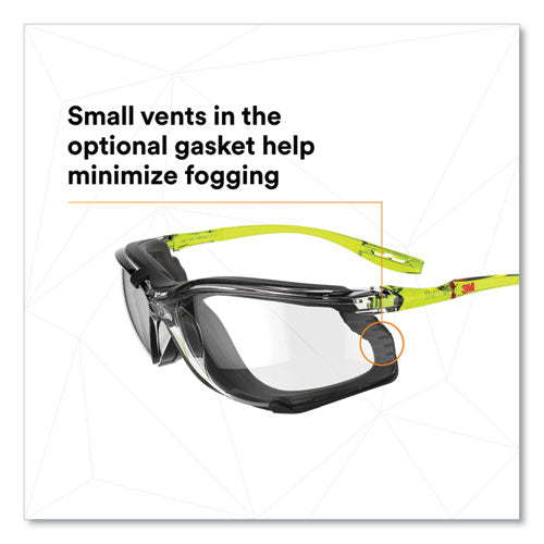 Image of 3M Solus CCS Series Protective Eyewear, Green Plastic Frame, Clear Polycarbonate Lens