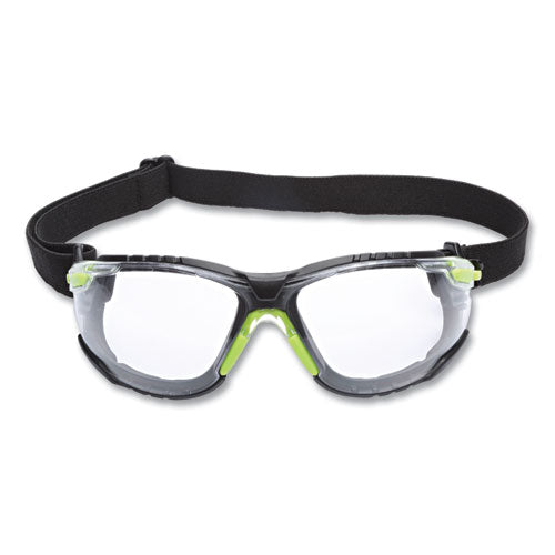 Image of 3M Solus 1000-Series Safety Glasses, Green Plastic Frame, Clear Polycarbonate Lens