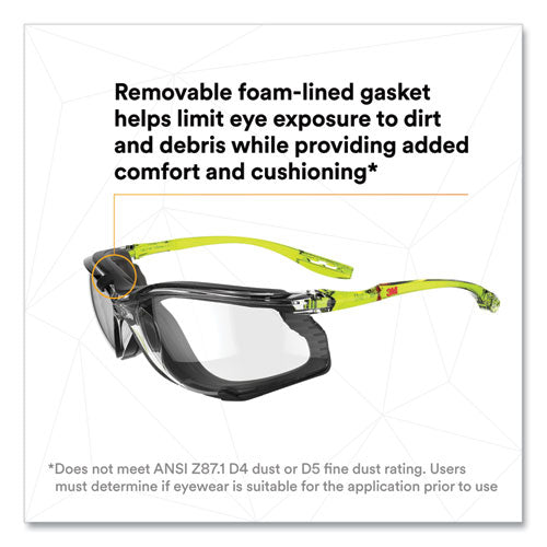Image of 3M Solus CCS Series Protective Eyewear, Green Plastic Frame, Clear Polycarbonate Lens