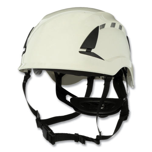 Image of 3M SecureFit X5000 Series Safety Helmet, Vented, 6-Point Pressure Diffusion Ratchet Suspension, White