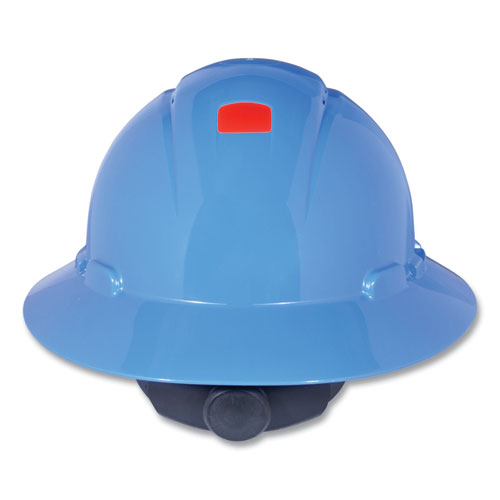 Image of 3M SecureFit H-Series Hard Hats, H-800 Hat with UV Indicator, 4-Point Pressure Diffusion Ratchet Suspension, Blue