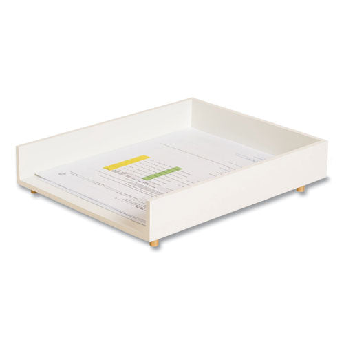 Image of U Brands Juliet Paper Tray, 1 Section, Holds 11" x 8.5" Files, 10 x 12.25 x 2.5, White