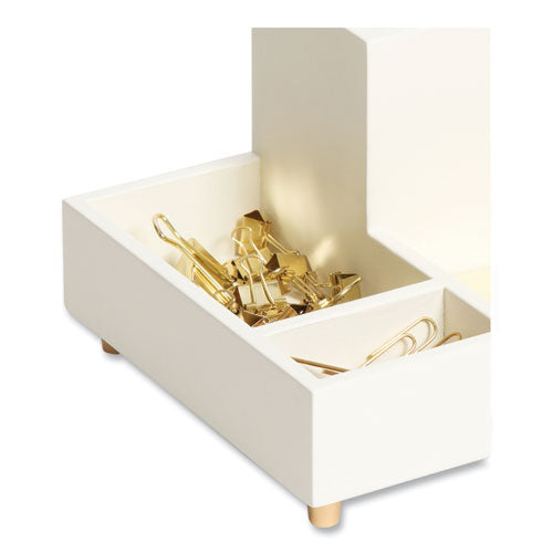 Image of U Brands Juliet Compartment Cup, 6.25"w x 6.25"d x 4.75h", White