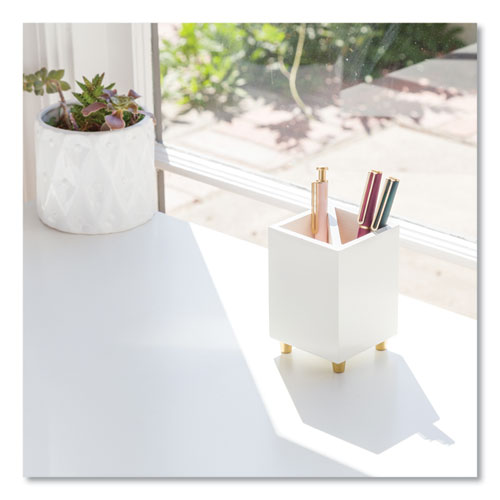 Image of U Brands Juliet Pencil Cup, 3"w x 3"d x 4"h, White