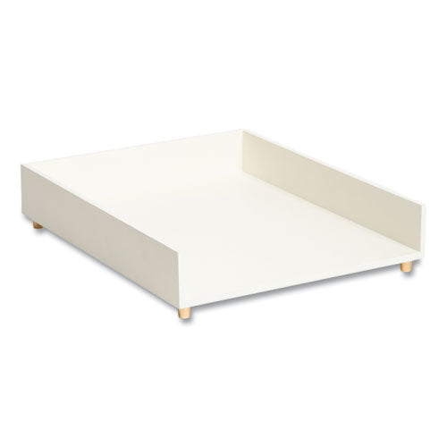 Image of U Brands Juliet Paper Tray, 1 Section, Holds 11" x 8.5" Files, 10 x 12.25 x 2.5, White