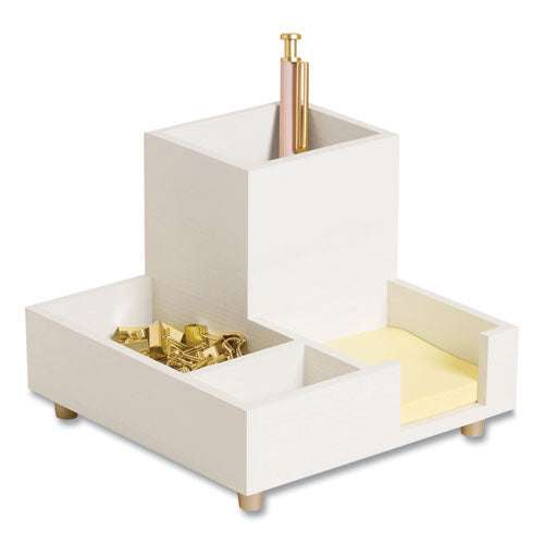 Image of U Brands Juliet Compartment Cup, 6.25"w x 6.25"d x 4.75h", White