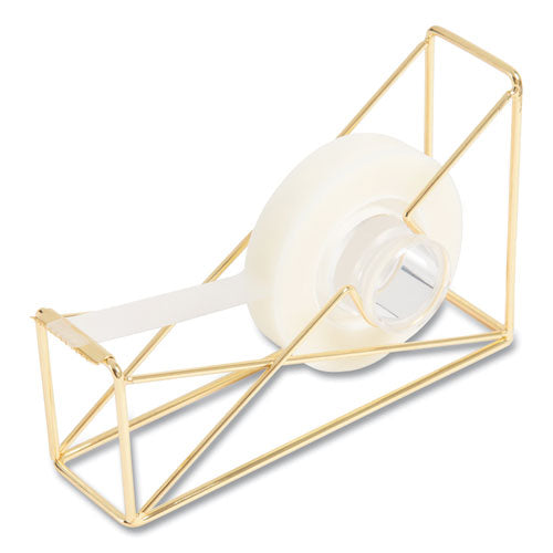 Image of U Brands Vena Tape Dispenser, 1" Core, Metal, Gold
